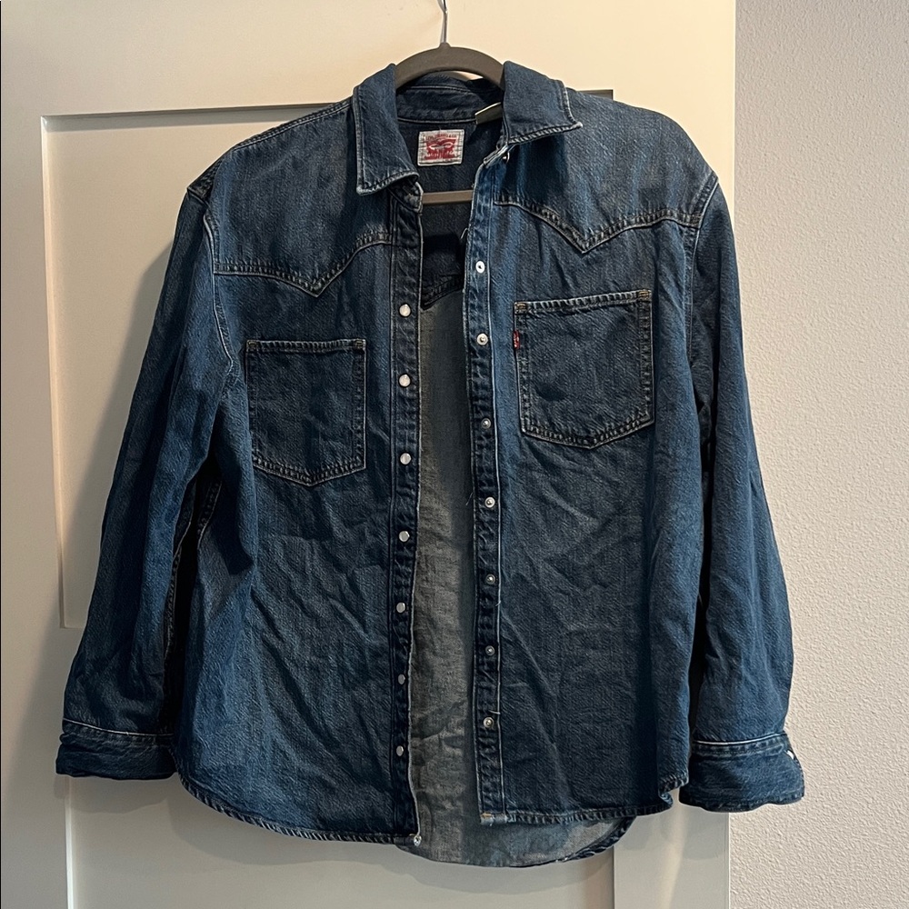 Levi's Women’s Dark Blue Denim Shirt Jacket
